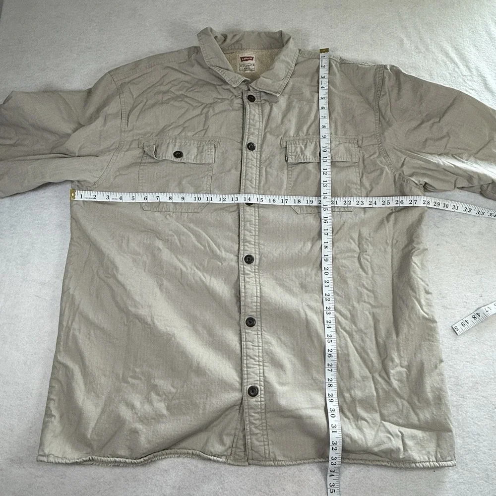 Levi's Jacket Men 3XL Beige Trucker Sherpa Lined Work Heavy‎ Outdoors Shacket